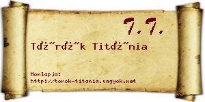 Török Titánia névjegykártya